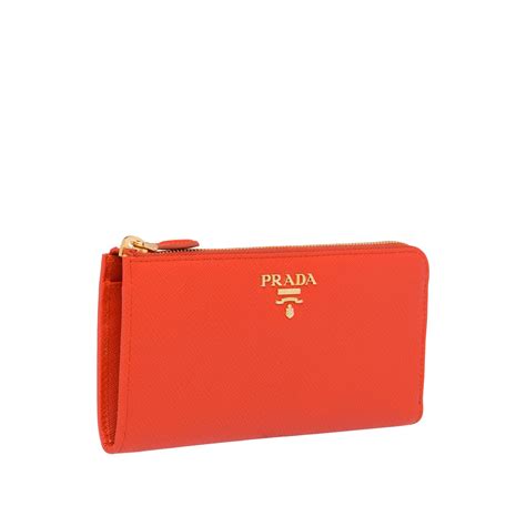 prada leather red wallet|Prada wallet on sale.